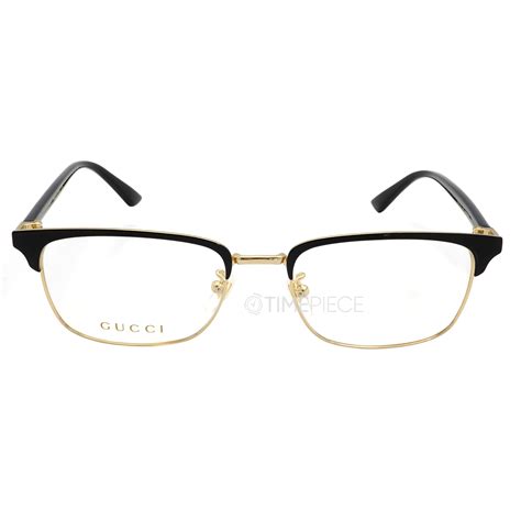 gucci gg0131o 001|Gucci Rectangular Eyeglasses GG0131O 001 Gold/Black 53mm 131.